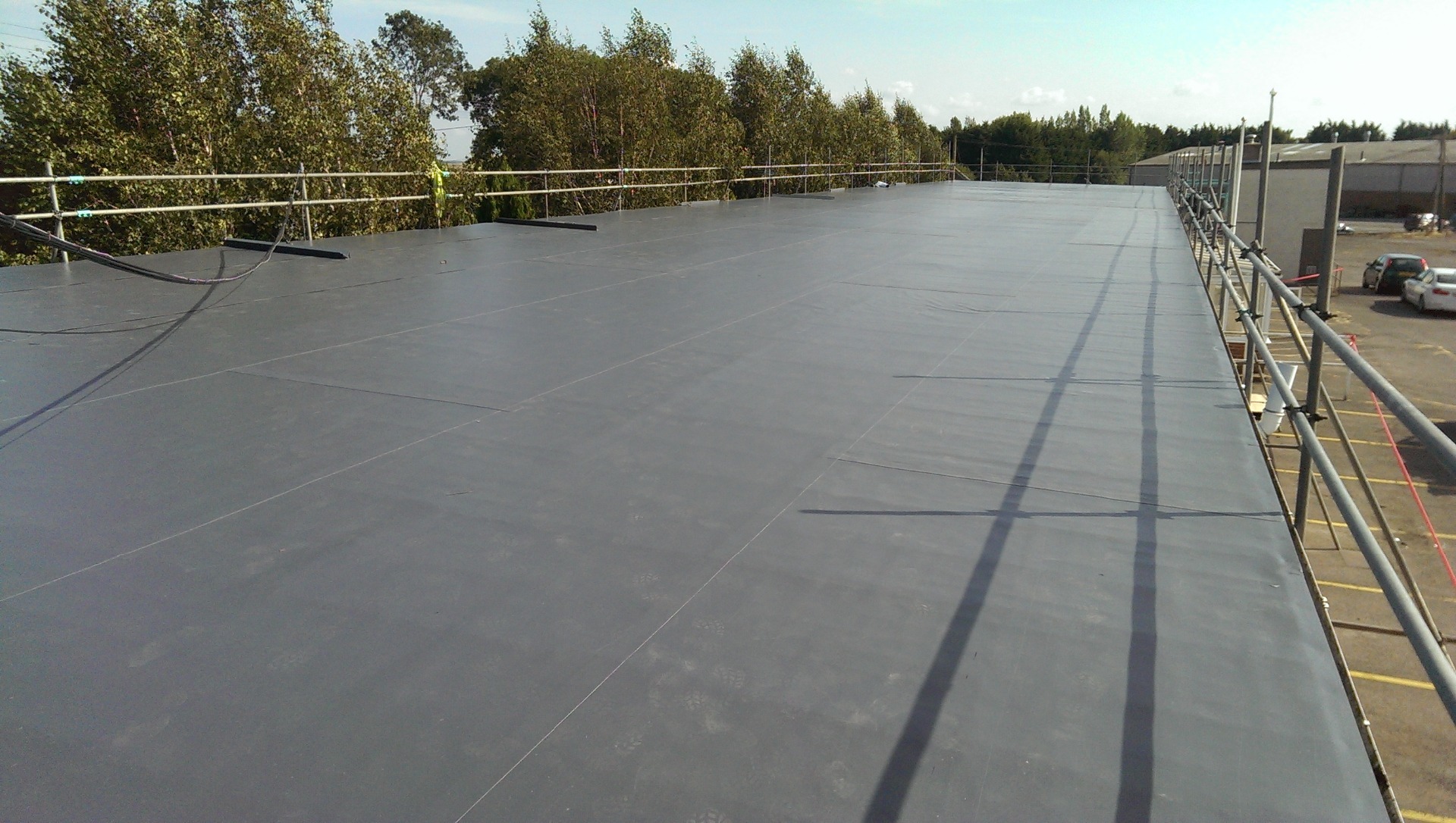 Large industrial flat roof